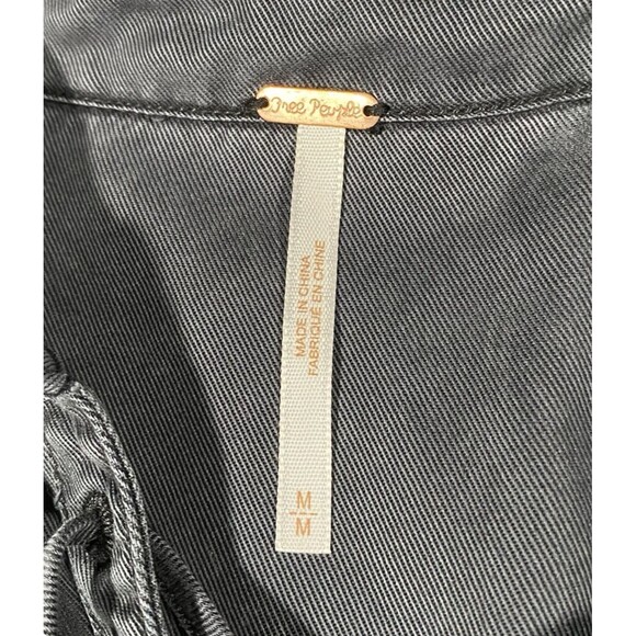 Free People Under Your Spell Tencel Lace Up Tunic Top Flowy Blouse Black Sz M - Picture 3 of 8